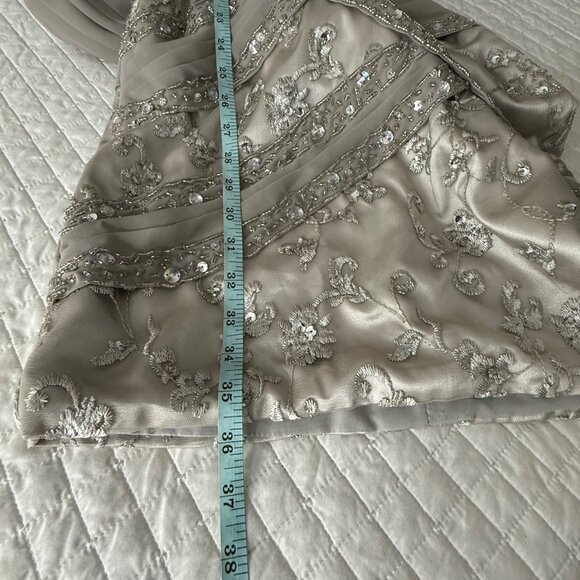 Strapless Embellished Silver Cocktail Dress By JJs House - Picture 11 of 12